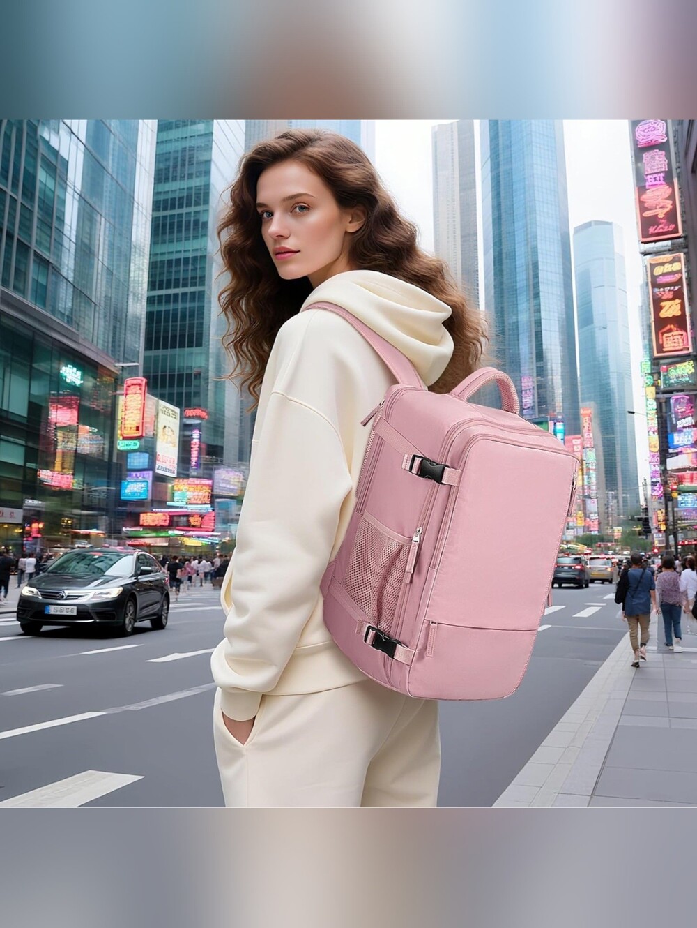 Pink Women's Multi-Compartment Backpack - Picture 4 of 4